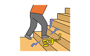 イラスト：階段やフローリングなどの床鳴り